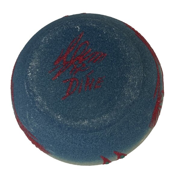 Native American Navajo Dine Kokopelli Feathers Sand over Glass Art Vase Signed - Picture 7 of 11